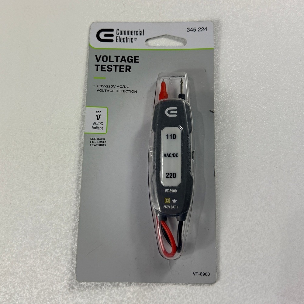 Commercial Electric VT-8900 110V-220V AC/DC Voltage Tester 345 224 New